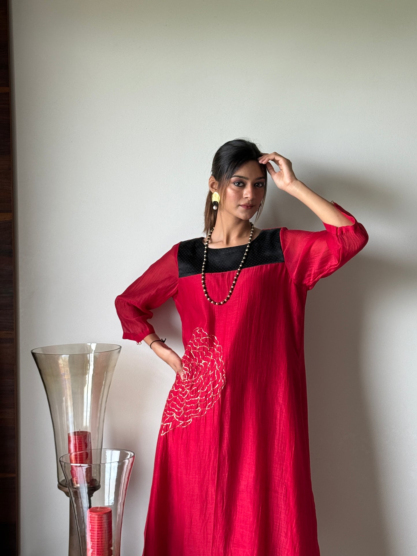 Elegant Draped Ensemble — Softly Structured